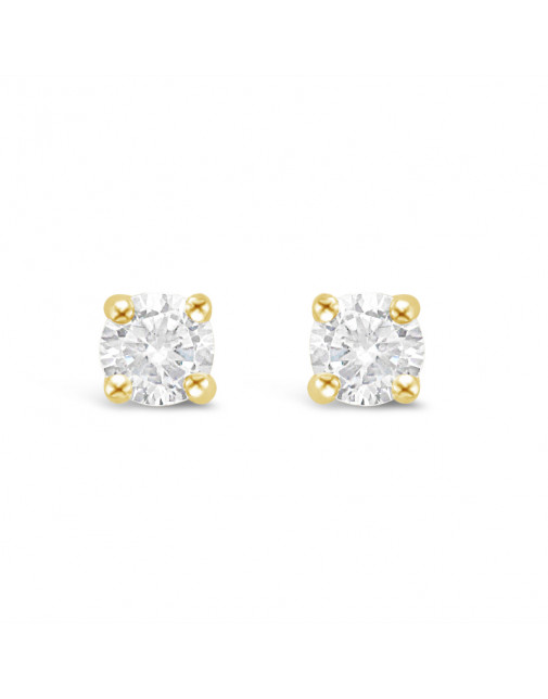 Classic 4 Claw Diamond Earrings in 18ct Yellow Gold. Tdw 0.25ct